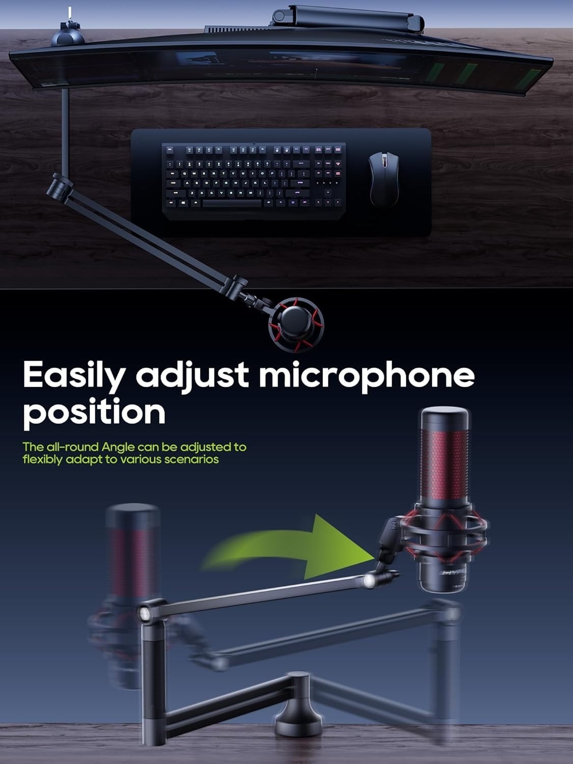 Soporte De Microfono De Escritorio Con Suspensi Ajustable Brazo Para Microfono.