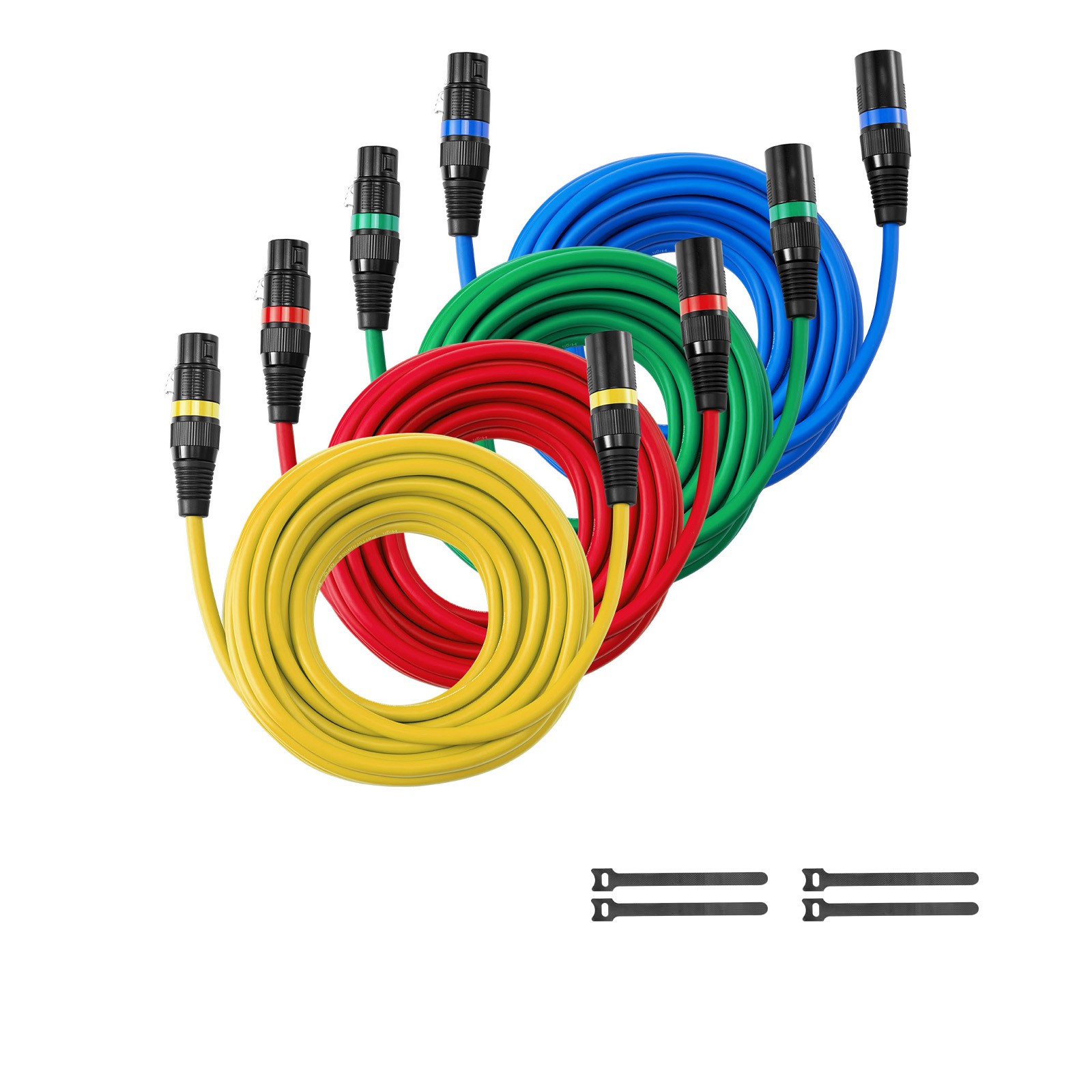 Uimoso 25 ft 4-Pack XLR Cable, Balanced 3-Pin Male to Female Microphone Cord
