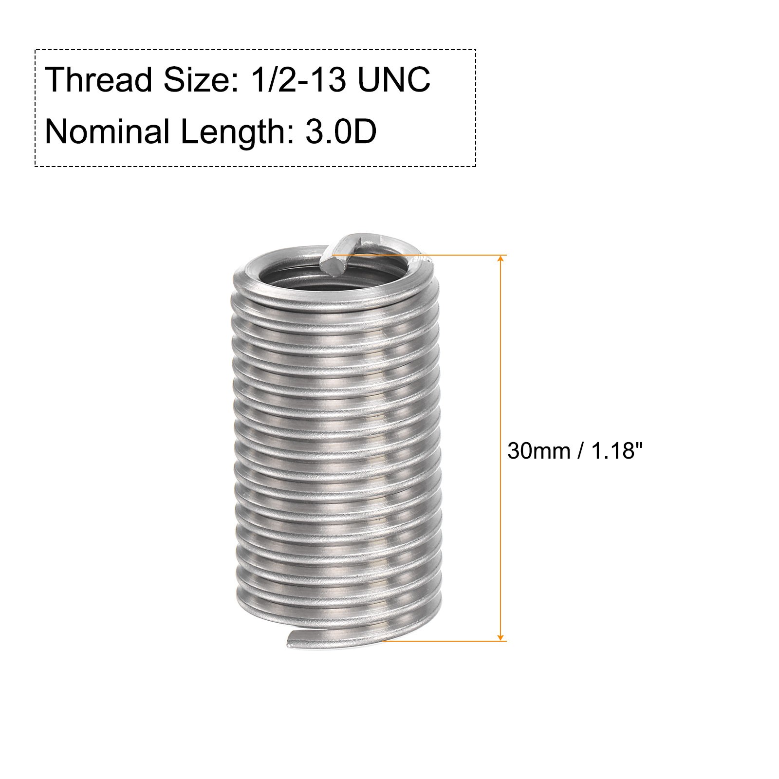 10pcs - Wire Thread Inserts 1/2-13 UNC 3D Helical Threaded Sleeve Thread Repair