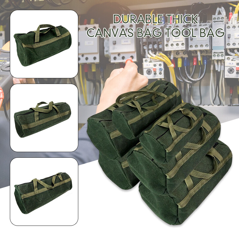 Durable Thick Canvas Pouch Tools Bag Storage Organizer Instrument Case Green