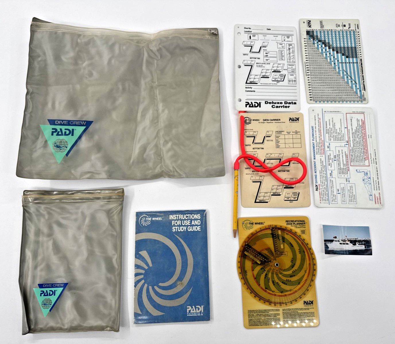 PADI Open Water Diver Lot Data Carrier The Wheel Recreational Planner Dive Crew