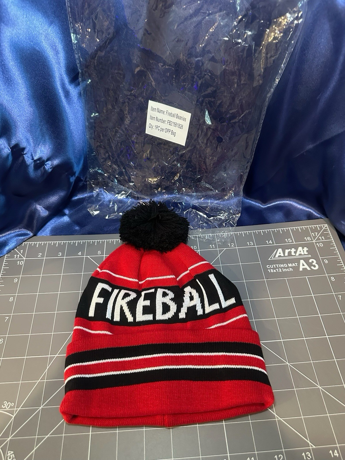 Fireball Beanie Wool Hat With Puff/Pom Poms Ski Hat New With Tags Sealed