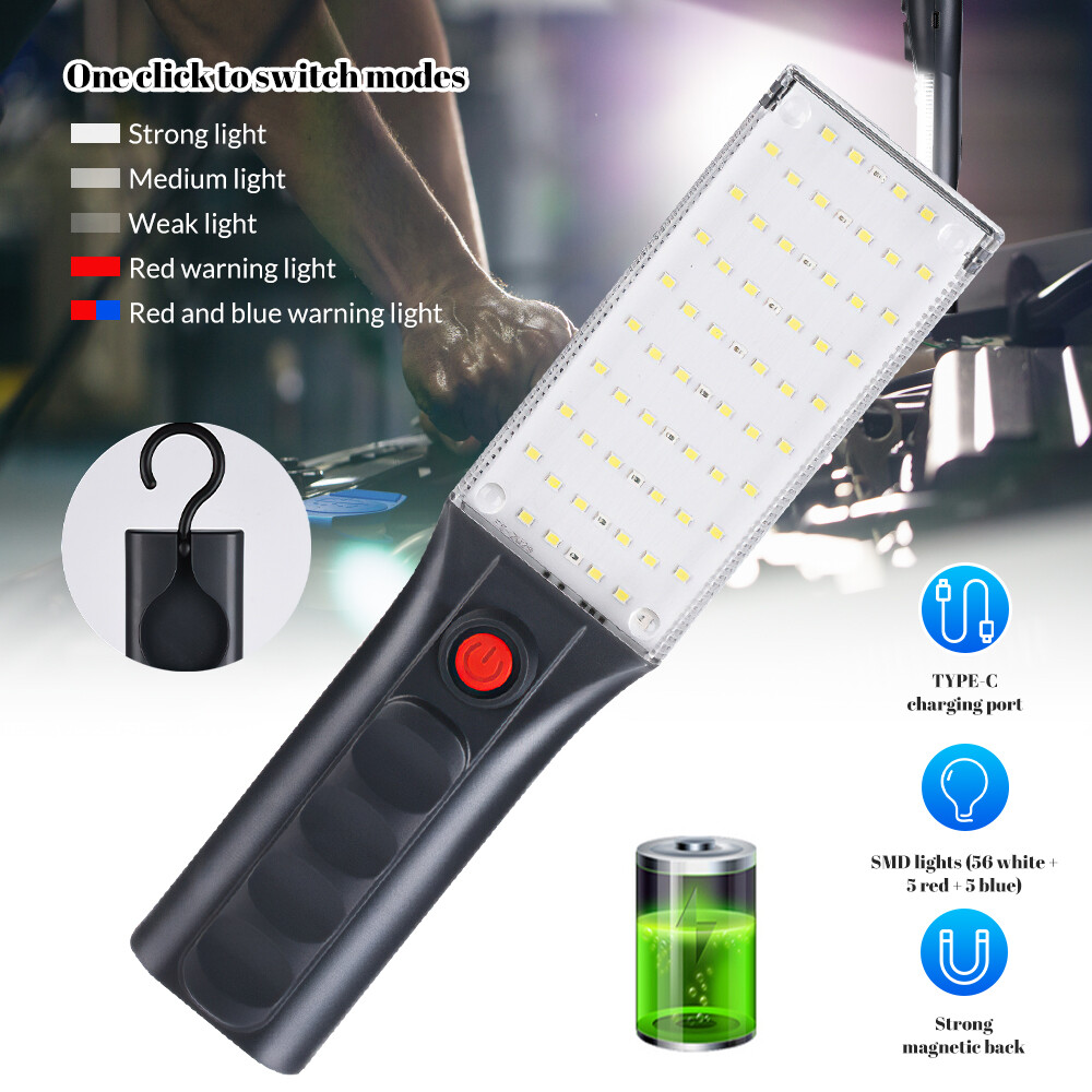 Magnetic Flashlight LED Rechargeable Work Light Multi FlashLight With Hook
