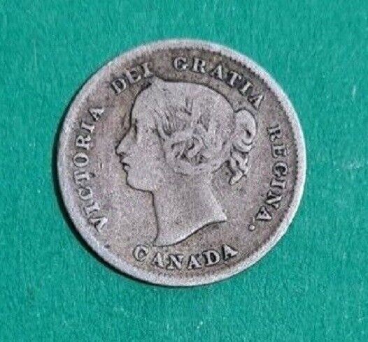 1898 Canada five 5 cents silver coin  #494c