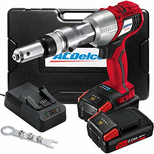 ACDelco Cordless Li-ion 20V MAX BRUSHLESS Rivet Gun Tool Kit with Charger, 2 Bat