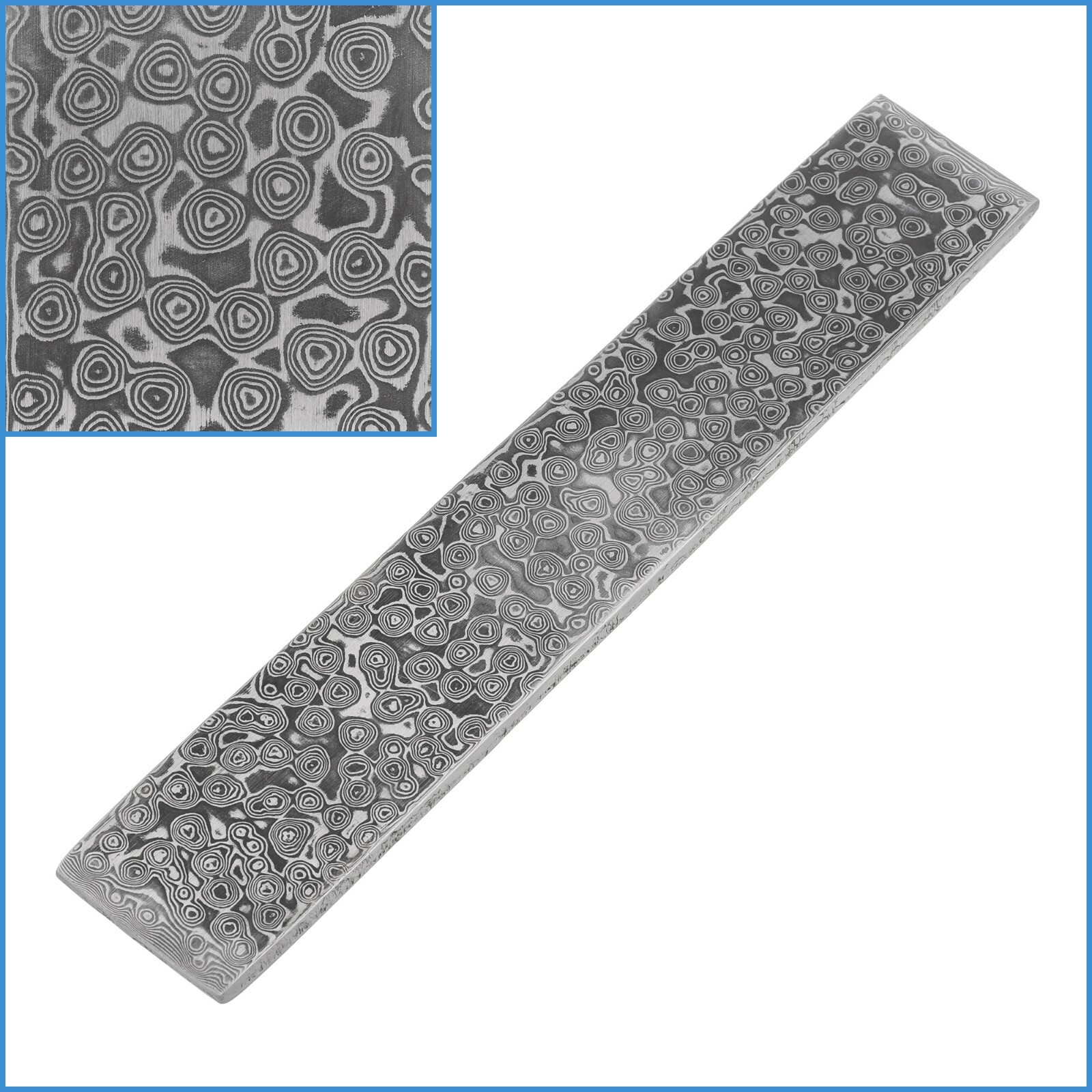 Spiral VG10 Forged Stainless Steel Clad Damascus Billet Bar 150mm x 25mm x 3mm