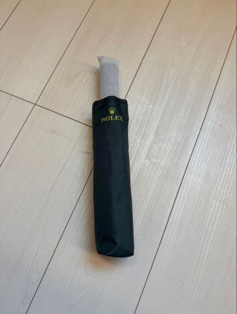 ROLEX Dark Folding Umbrella Jump Open Novelty UV Protection & Rain Use Gold Logo