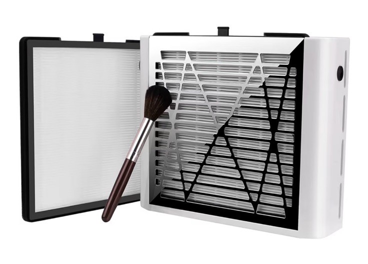 BRANTMAKER Nail Dust Collector w/ Brush & 2 Filters Salon Level 60W White *NIB*