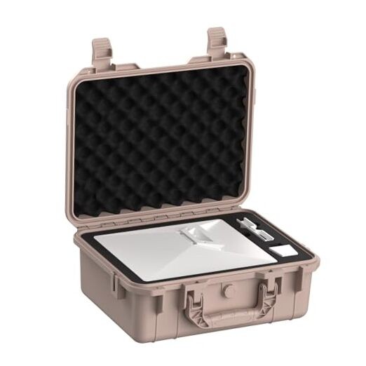 Starlink Mini Case, Carrying Travel Hard Case, Waterproof Protective Tan