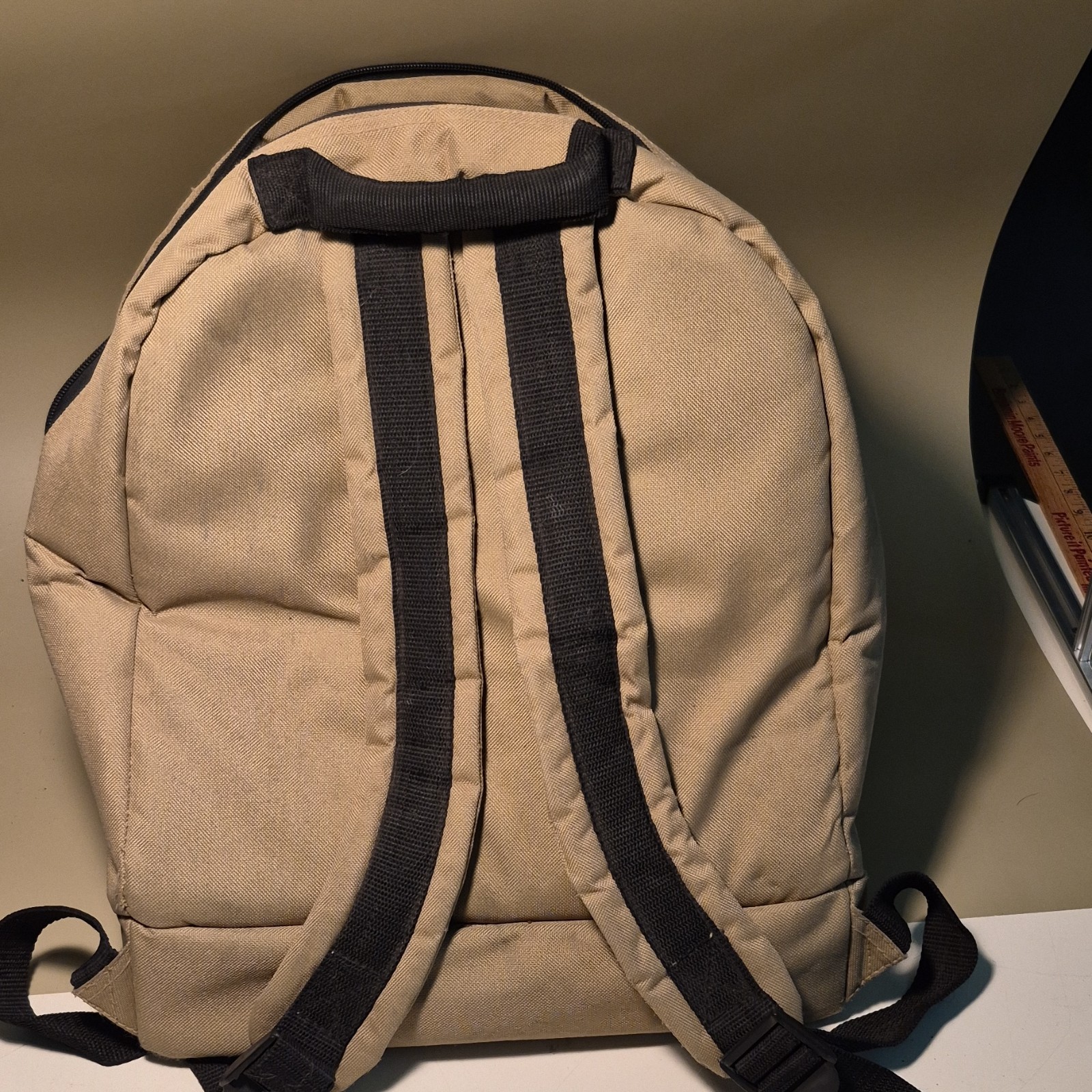 Grizzly Beige Gray Black Hiking Backpack Canvas Adjustable Straps 5 Pockets