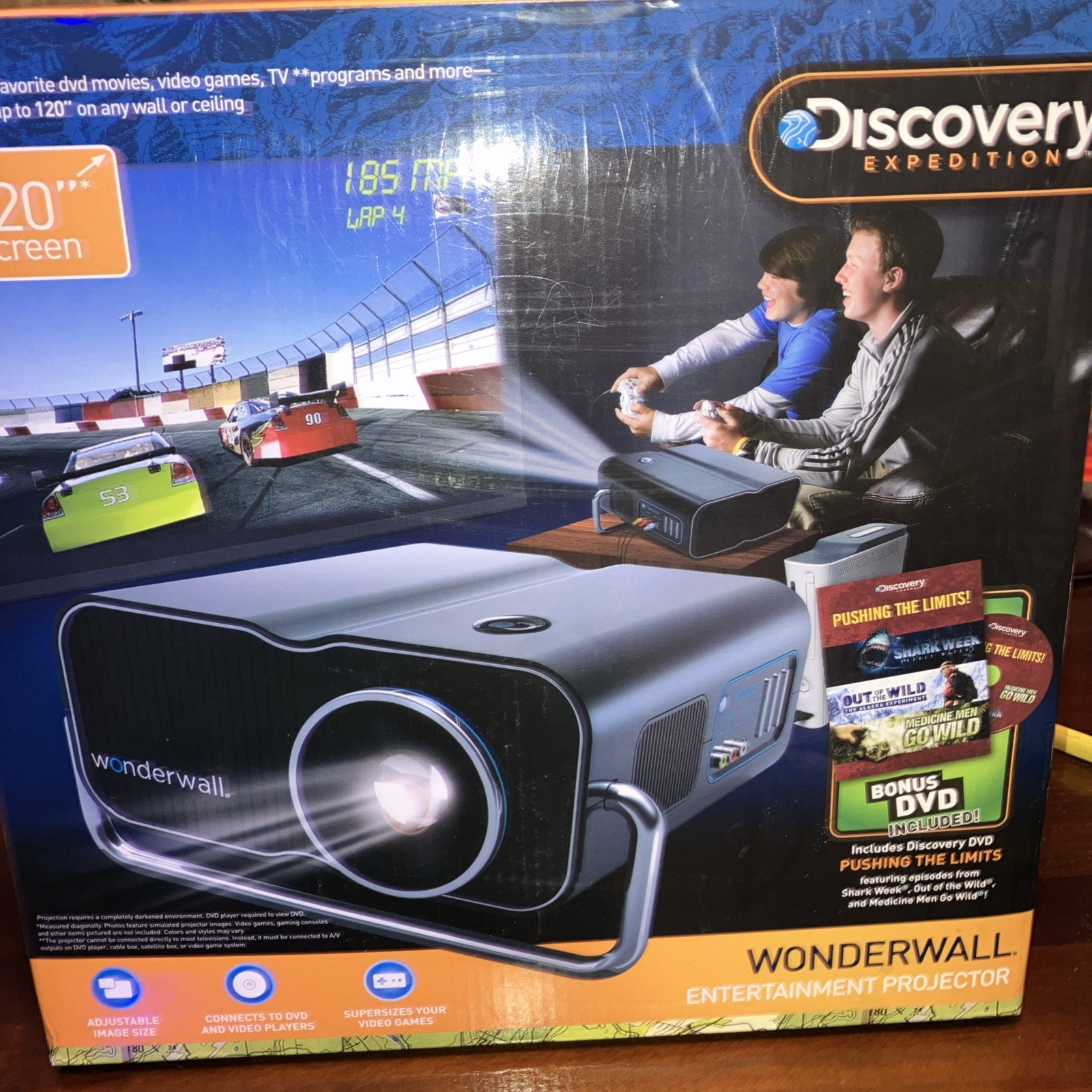 Discovery Expedition Wonderwall Video Game Movie Projector 120 in Open Box