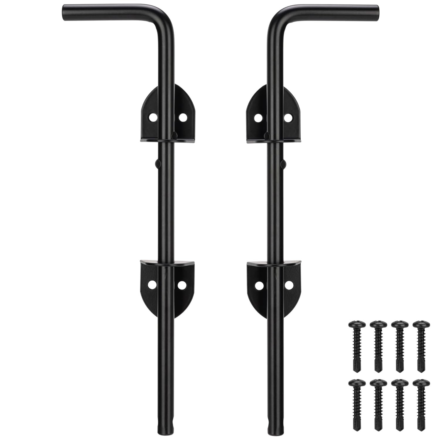 12" Cane Bolt Heavy Duty Drop Rod Gate Stopper Hardware, Gate Ground Latch for W