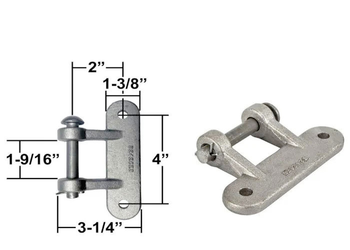 (Pack 4) Buyers Products B2426EB Forged Hinge and B2429X Hinge Strap Set
