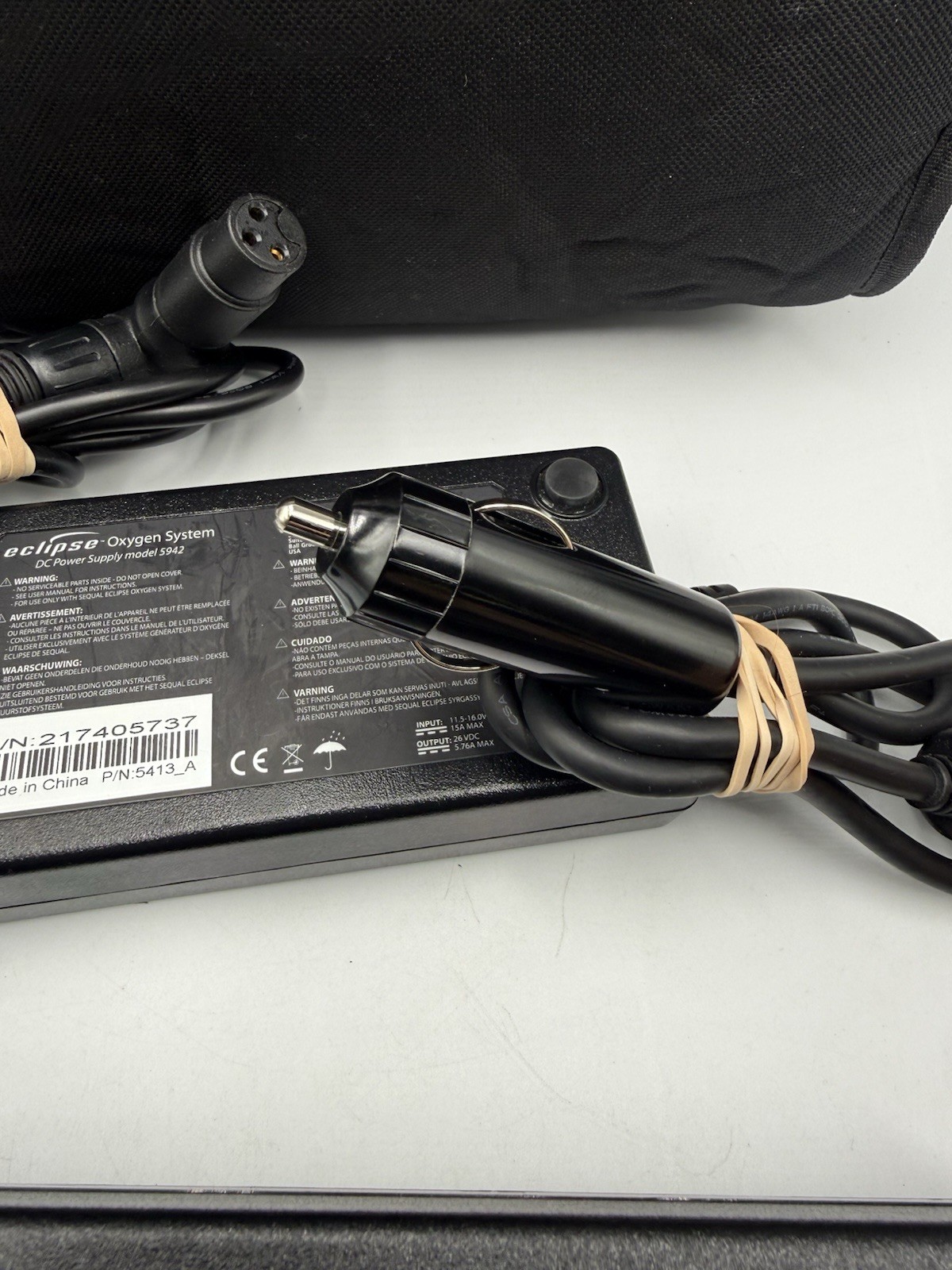 Claire SeQual Eclipse 5790 Oxygen System AC Power Supply 28V 200W Travel Bundle
