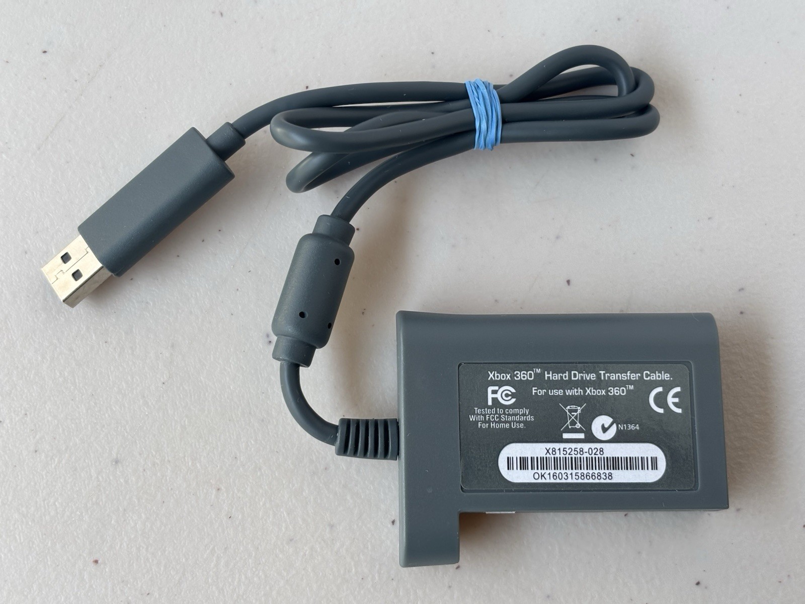 Microsoft Xbox 360 Hard Drive Transfer Cable Gray USB Adapter Only