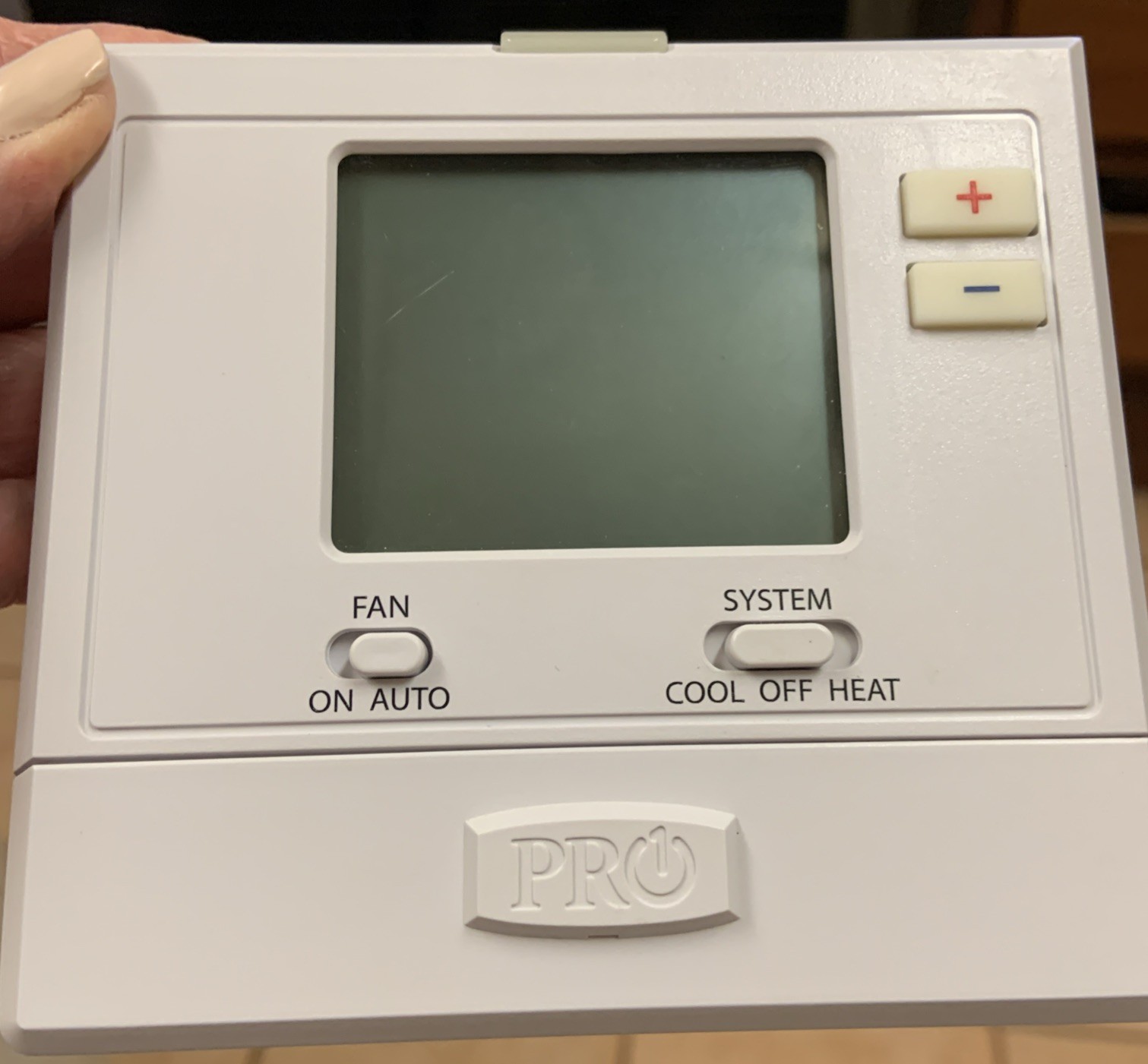 Pro1 IAQT701 Digital Thermometer White 4 Sq”Display Blue Backlight AA Battery