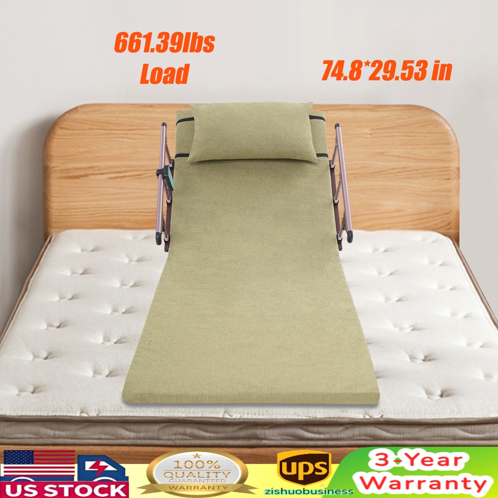 90-240V 50W Electric Lifting Bed Backrest 2-80° Adjustable Back Rest 50dB Noise