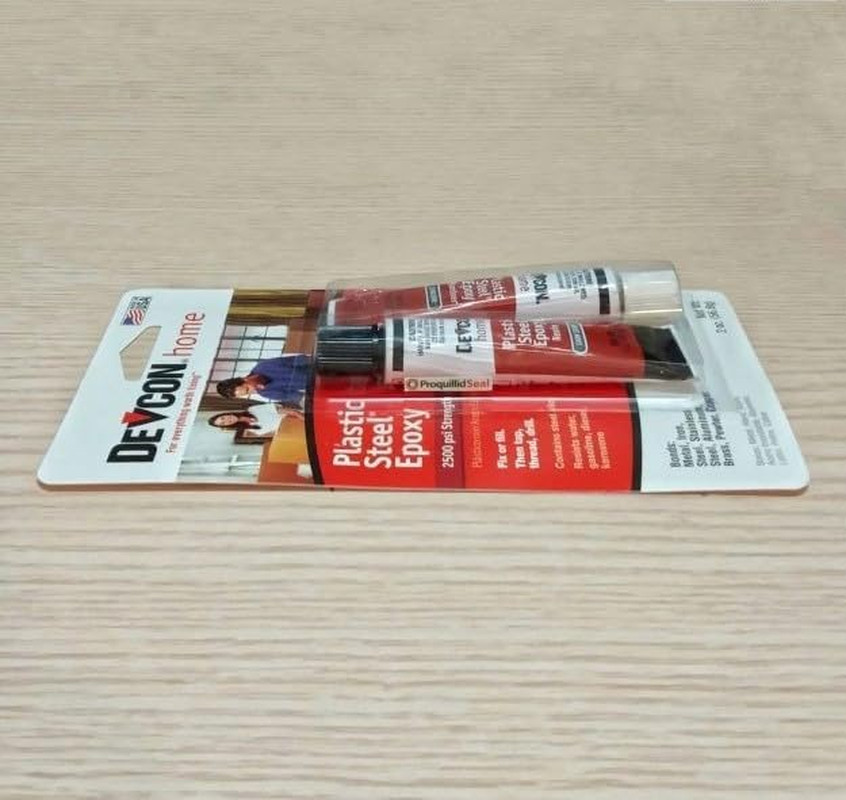 Plastic Steel Epoxy 1oz 2-Part Tube Metal Repair High Strength Gray
