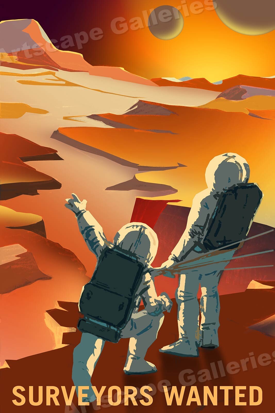 “Surveyors Wanted” Outer Space Exploration Retro NASA Travel Poster - 16x24