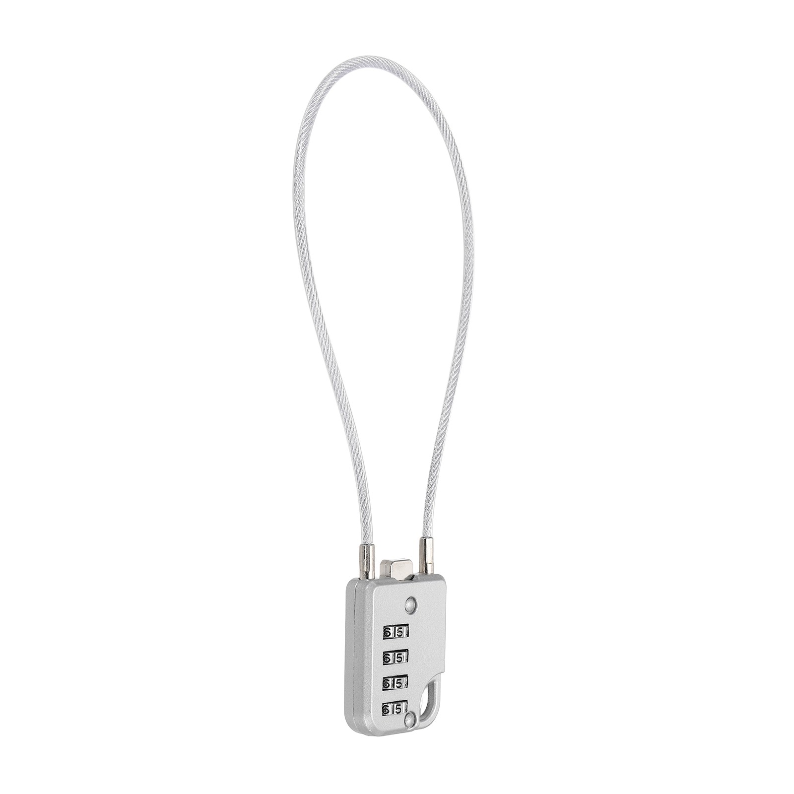 1-Pack Combination Padlock, 4 Digit 12 in Cable Luggage Lock [Silver Grey]