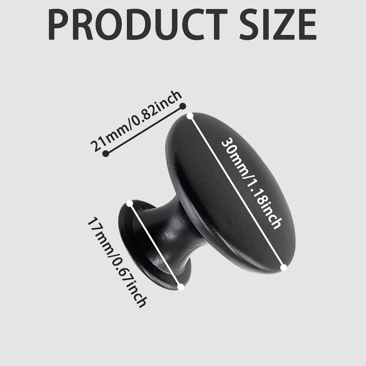 Zorfeter 10 Pcs Flat Black Cabinet Knobs Round