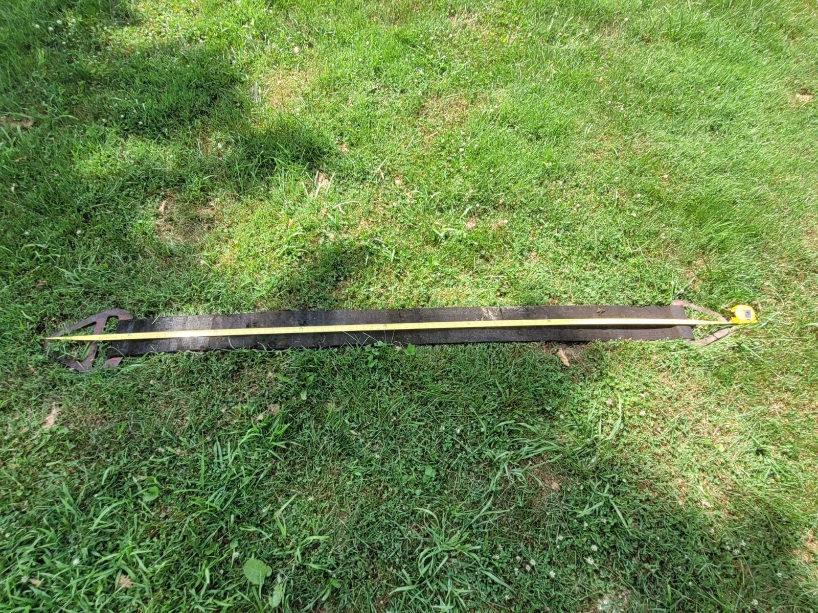 Vintage Heavy Duty Lifting Strap, steel triangle choker, 100" long x 5"+ wide