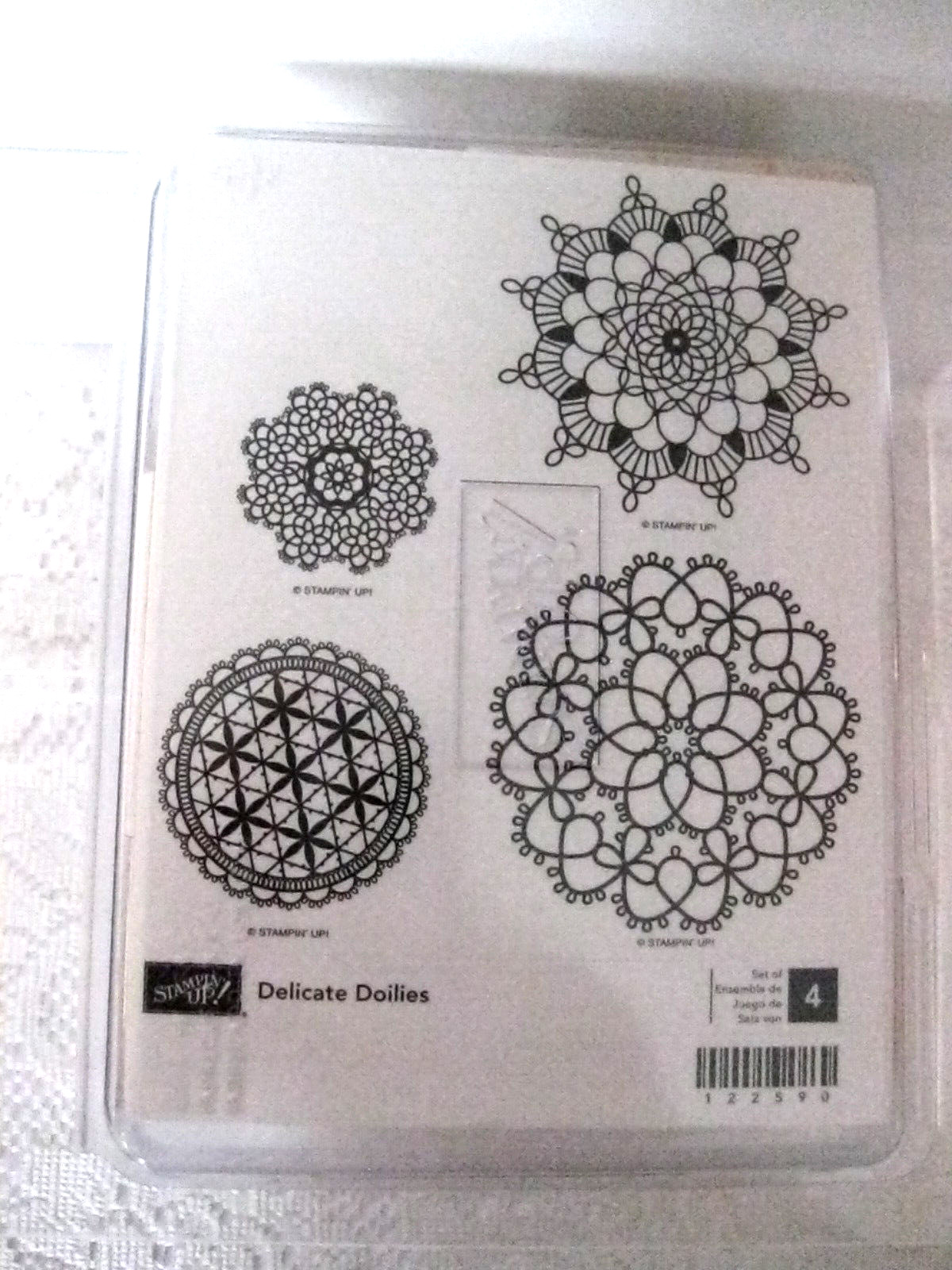 Stampin Up DELICATE DOILIES Red Rubber Cling Stamp Set Retired Brand New