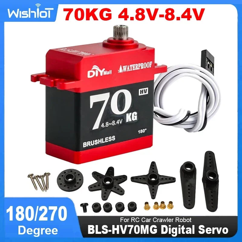 70KG Large Torque Digital Servo Motor All-metal 4.8-8.4V 180/270 for 1:8 RC Car