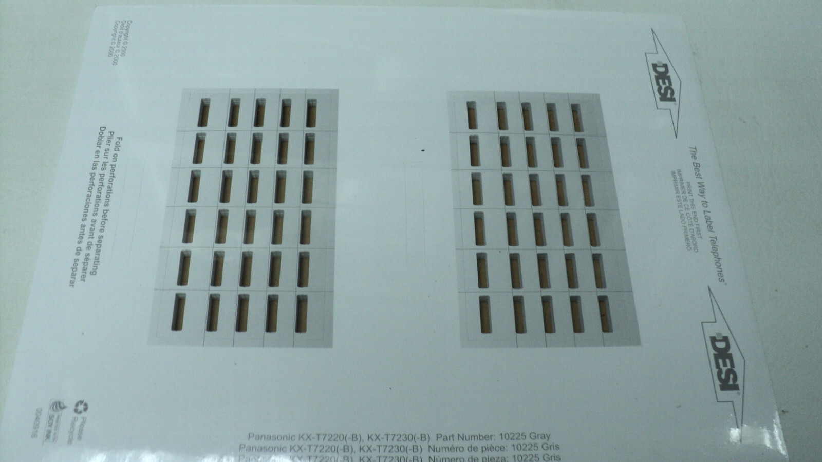 5-Pack Lot Paper Desi Label Strip Panasonic KX T7220 T7230 Phone