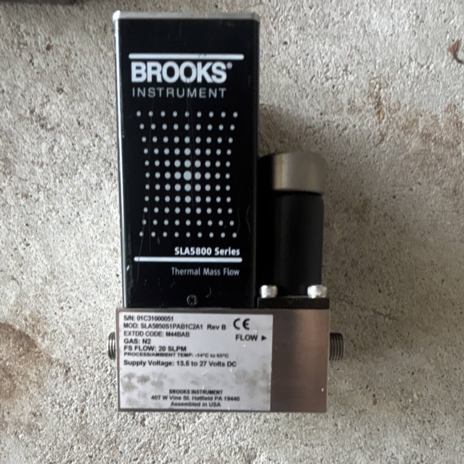 Brooks SLA5850S1PAB1C2A1 SLA5800 Series Mass Flow Controller 20 SLPM N2