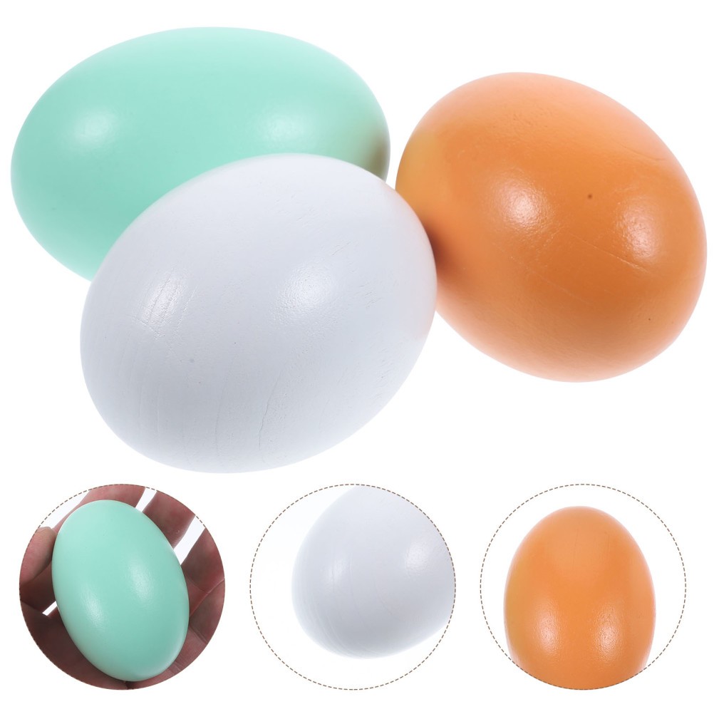 3 Pcs Egg Decors Unfinished Artificial Eggs for Craft Decorating Toy