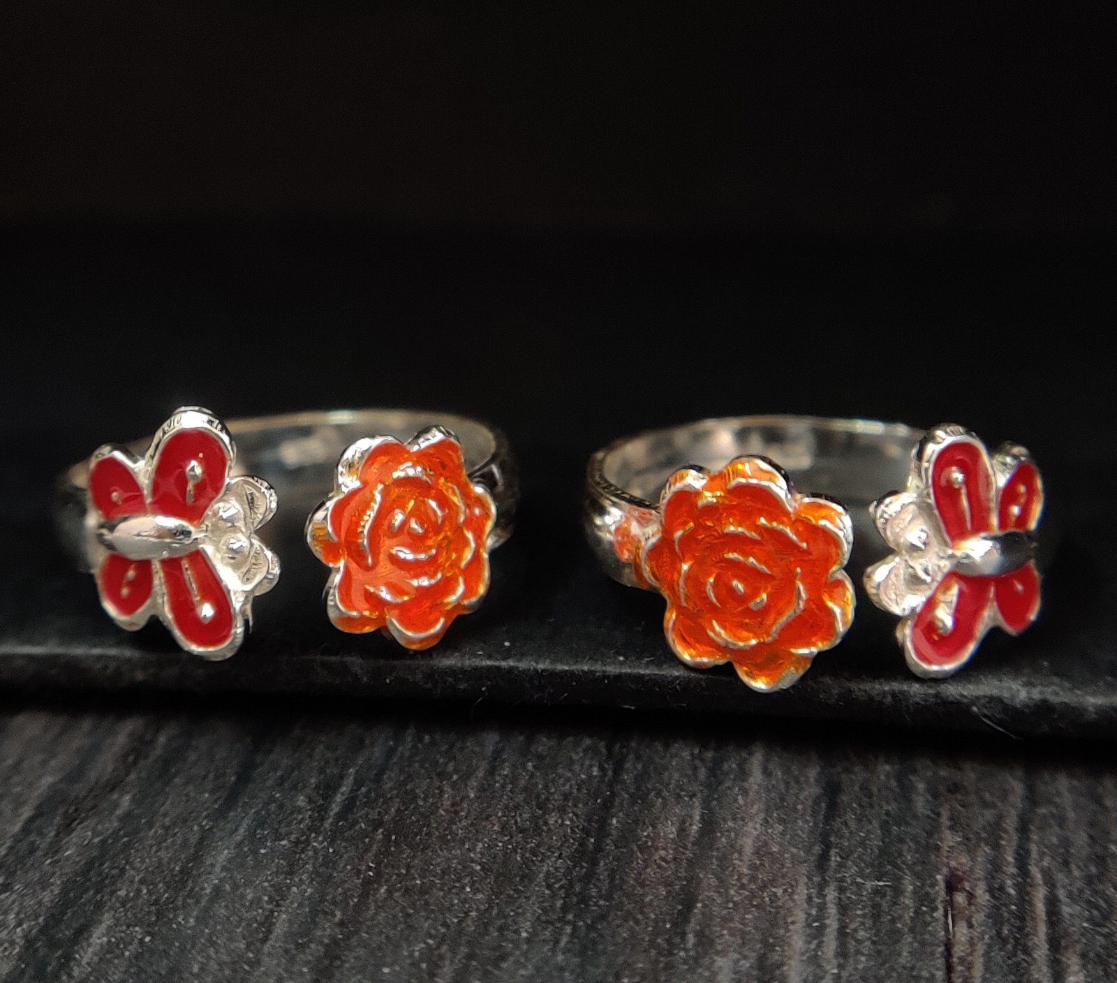 925 Sterling Silver Star Butterfly Enamel Toe Ring Adjustable Flower Toe Ring