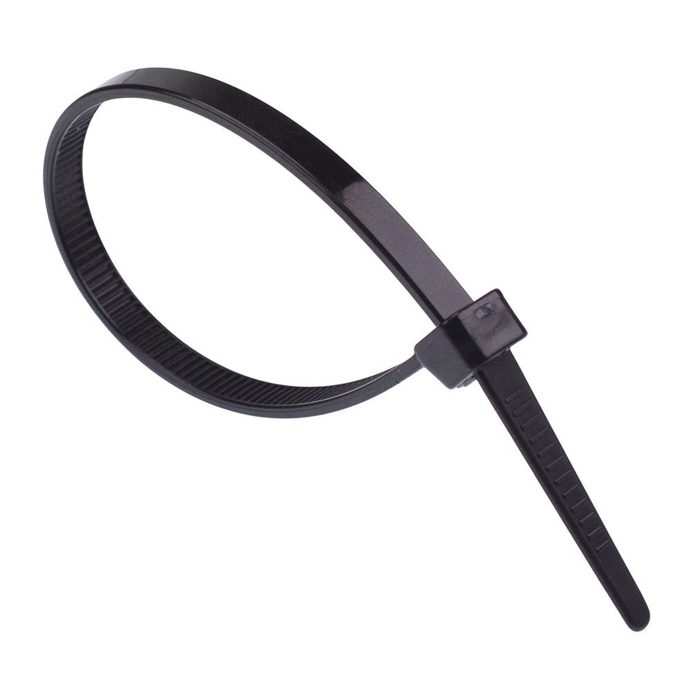 4.8mm x 160mm Black Zip Cable Tie - Pack of 100