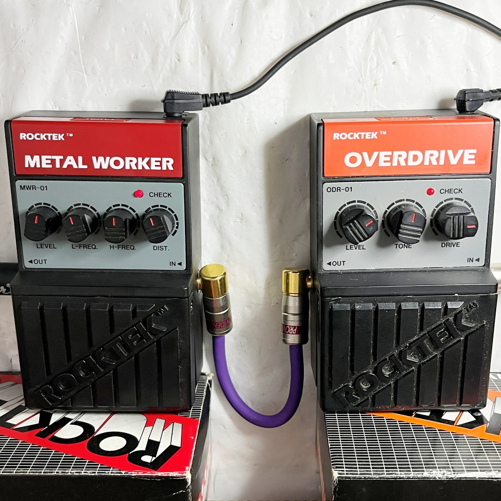 ROCKTEK ODR-01 OVERDRIVE & MWR-01 METAL WORKER W/Box Guitar Pedal From Japan