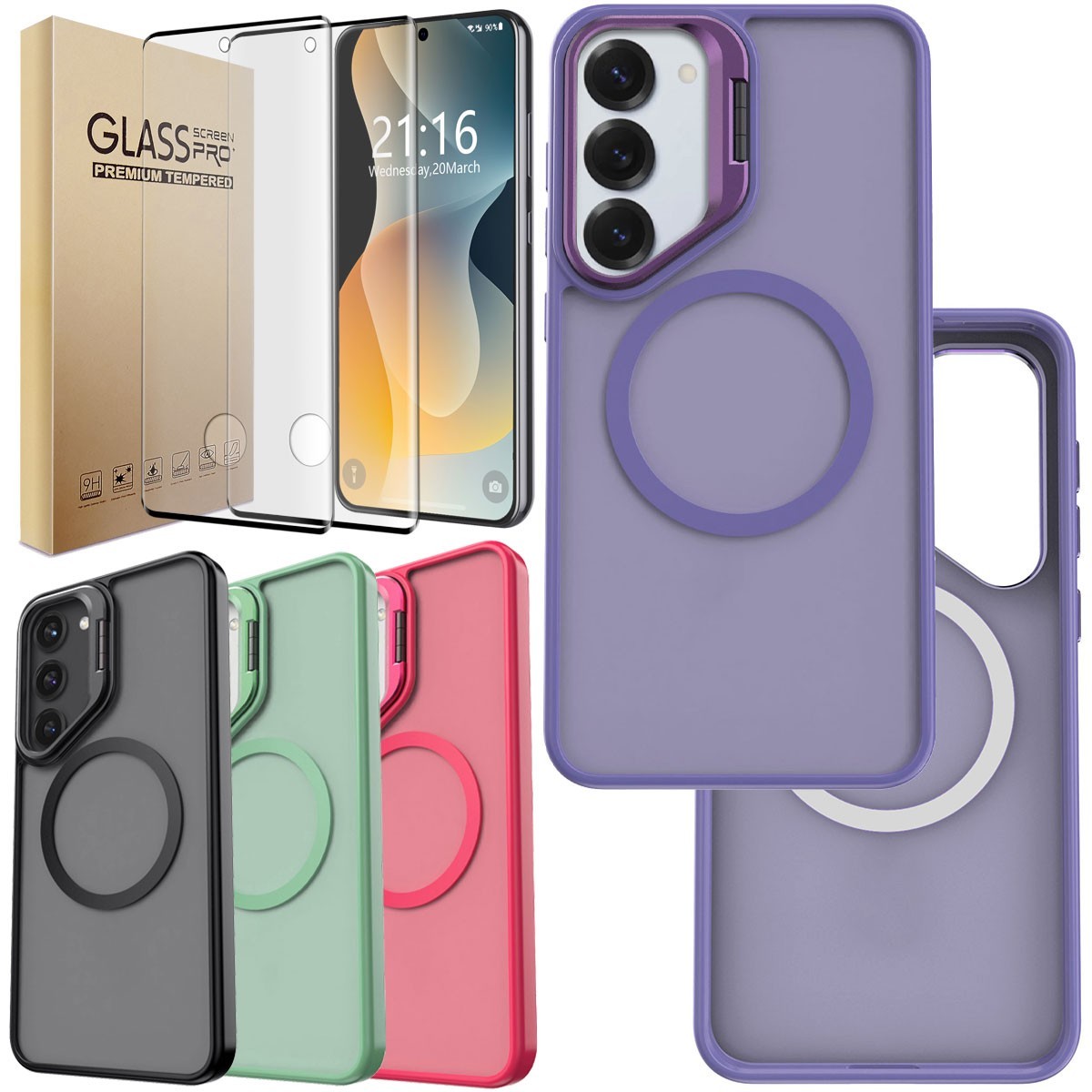 For Samsung Galaxy S23/Plus/Ultra Phone Case Shockproof Cover Screen Protector