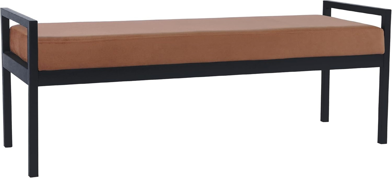 Modern Velvet Metal Bench| Modern Bench with Metal Leg | Bench for Living Room &