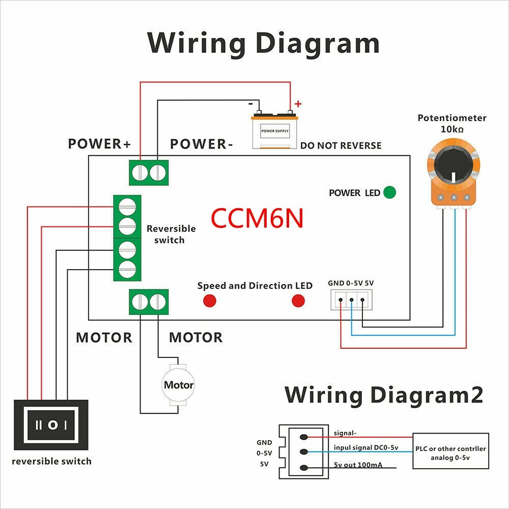 6V 12V 24V PWM DC Motor Speed Controller Reversible Switch Adjustable Governor