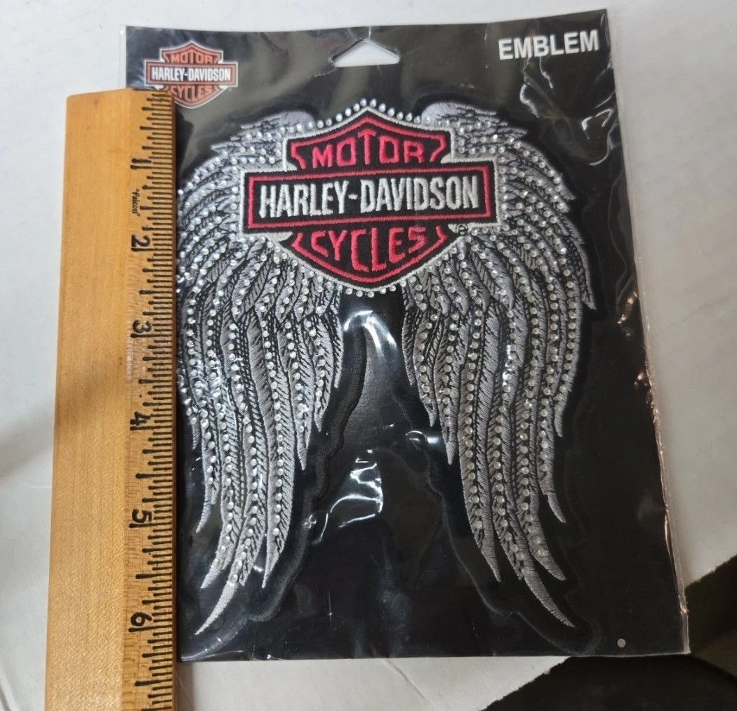 New Rare HARLEY DAVIDSON Patch Emblem Studded Winged Bar & Shield EM072063