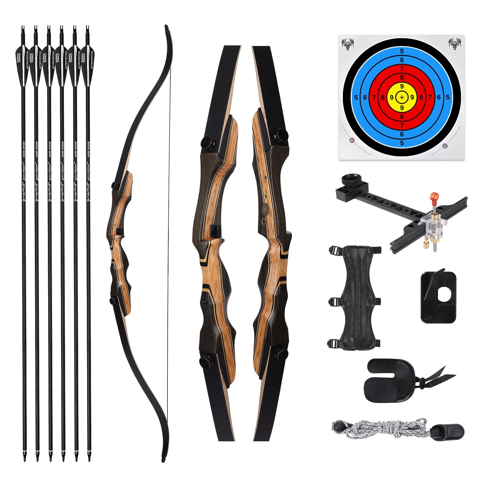 Motion Zeus Archery Takedown Recurve Bow 62 Inch For Adultsbeginnerteenagers