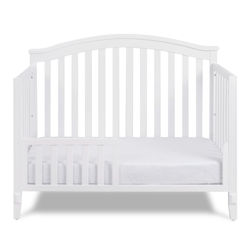 AFG Baby Furniture Kali II 4-in-1 Convertible Crib with Toddler Guardrail White