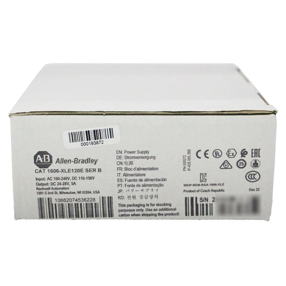Brand New Allen-Bradley 1606-XLE120E Power Supply 120W 24VDC 5A 1606XLE120E