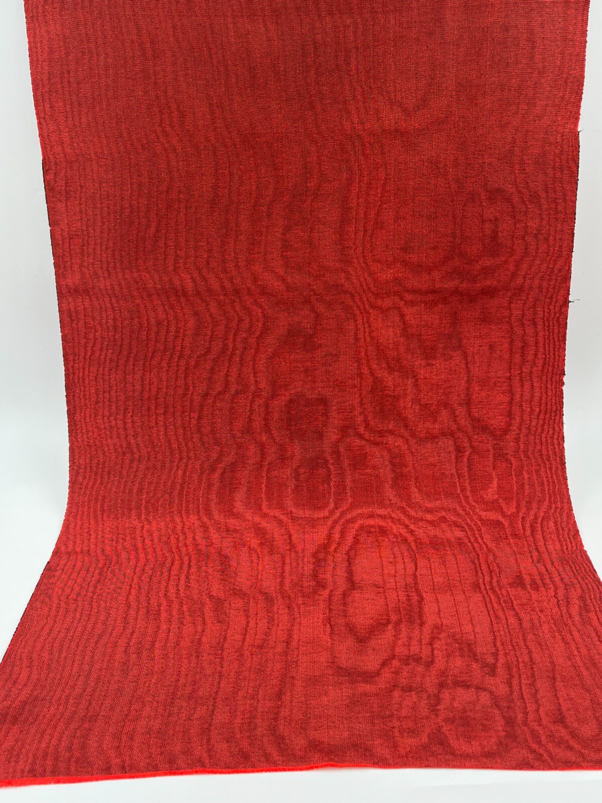 Red Silk Moire Fabric By The Meter, Watermark Patterned, Multicolor Options.