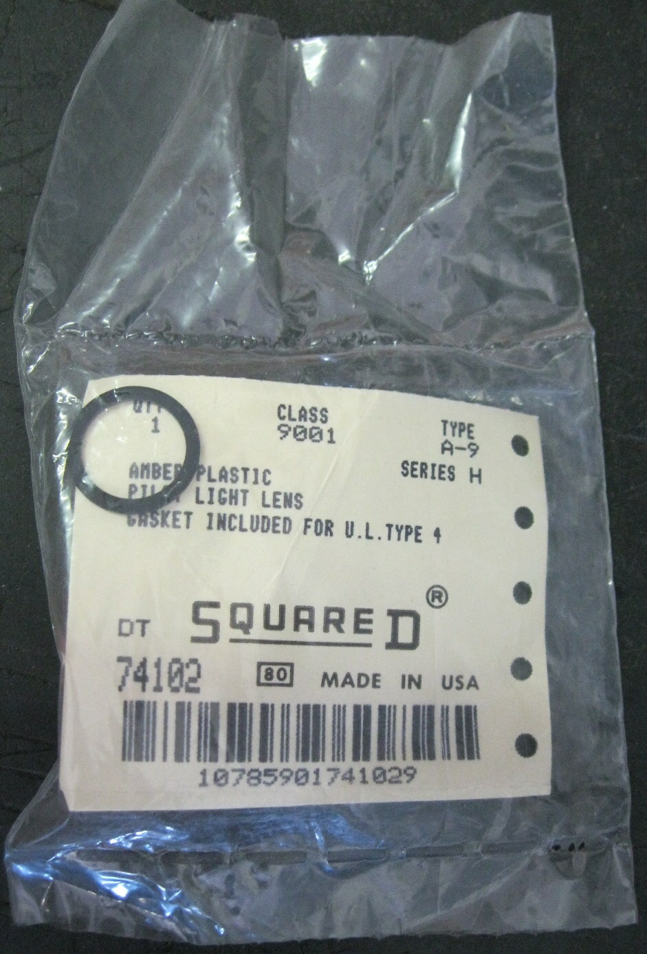Square D 9001 Type A-9 Pilot Light Lens, Amber Plastic Series H