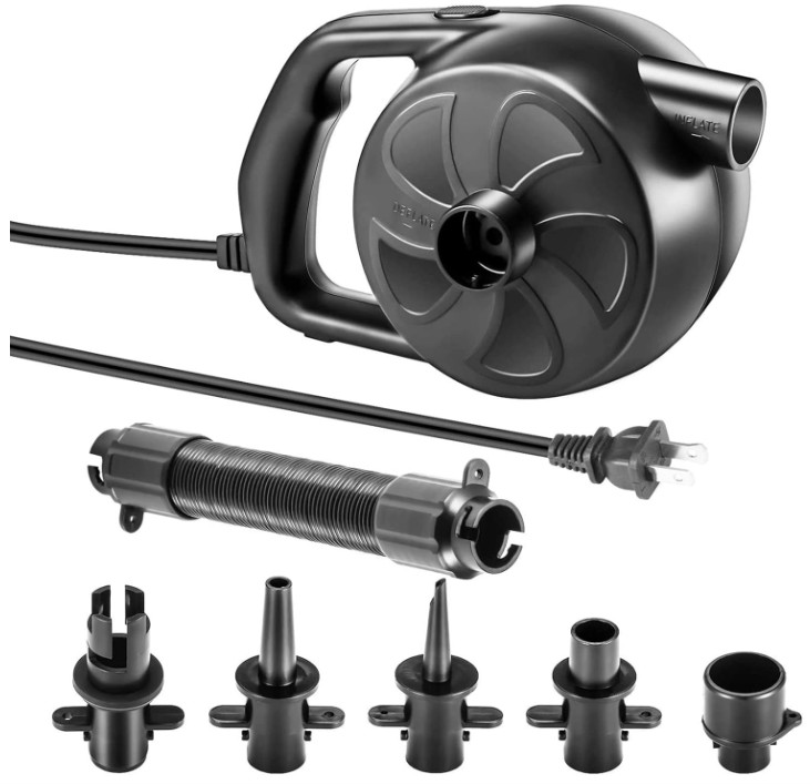 Bomba de aire eléctrica 300W con 5 boquillas para inflables 1.2 PSI. Nuevo