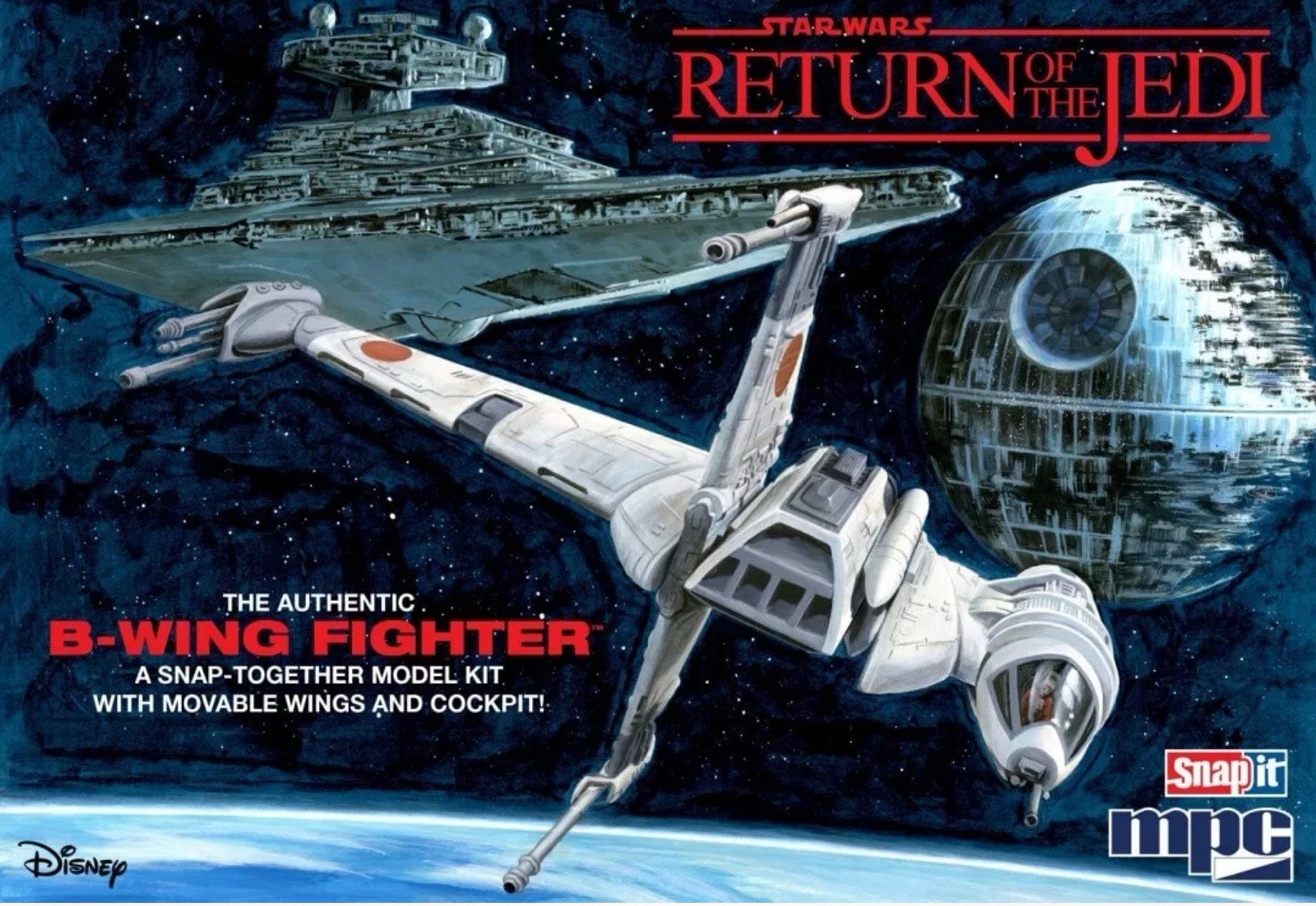 Star Wars ROTJ B-Wing Fighter Snap It Plastic Model Kit MPC 949/12 2022 New