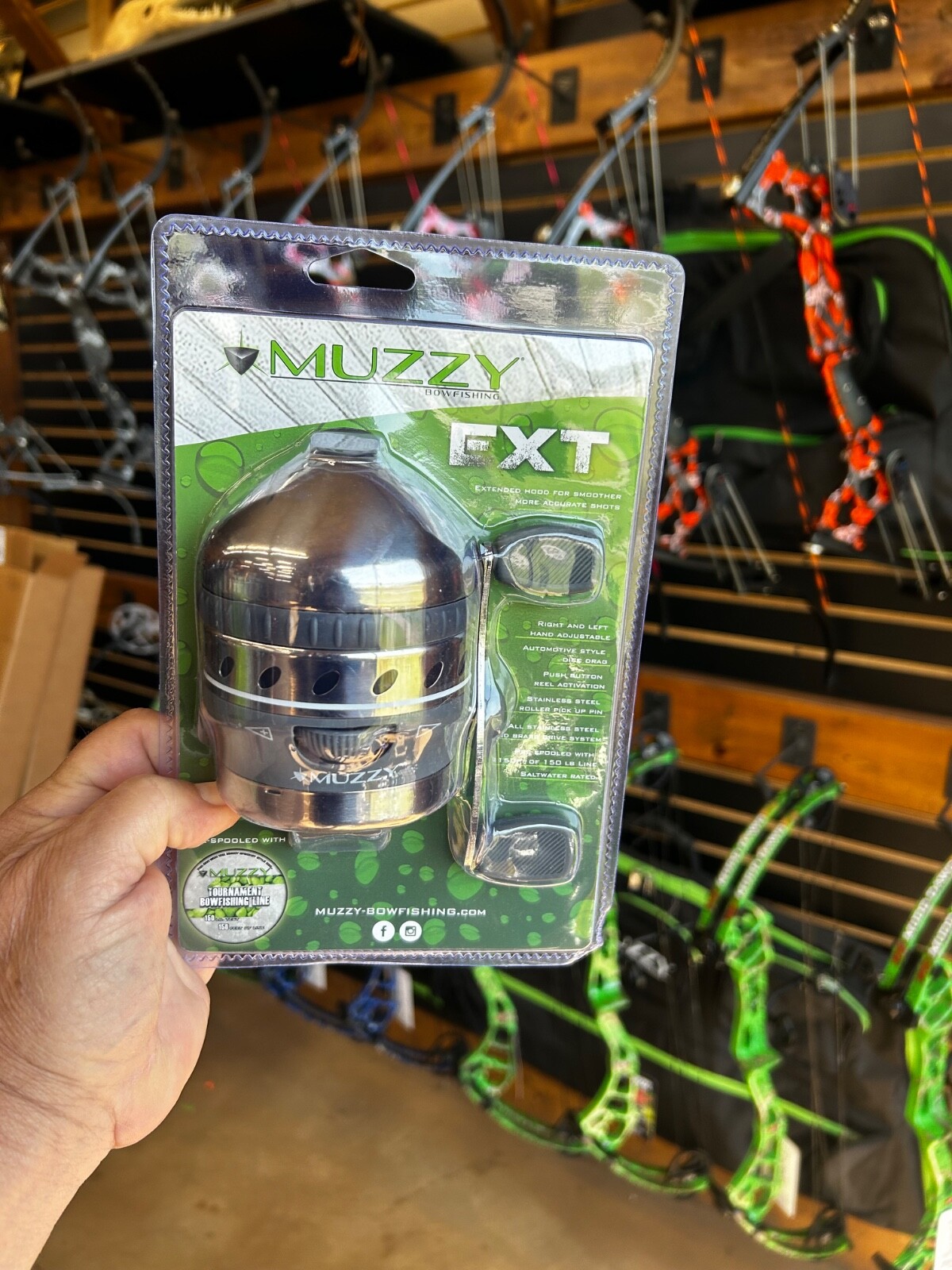 NEW Muzzy XD EXT Bowfishing Reel W/150# line Cajun 1097 BOW FISHING AMS OSPREY