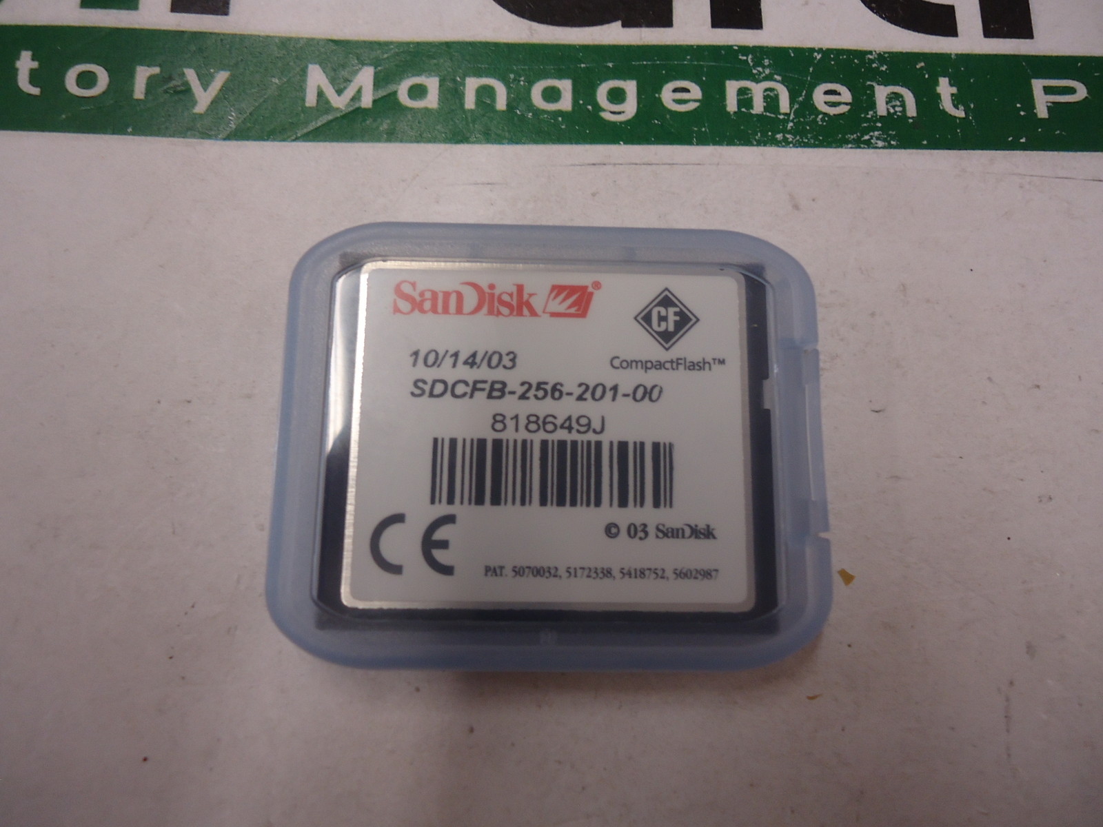 New, SanDisk, SDCFB25620100, 256MB Compact Flash CF Card