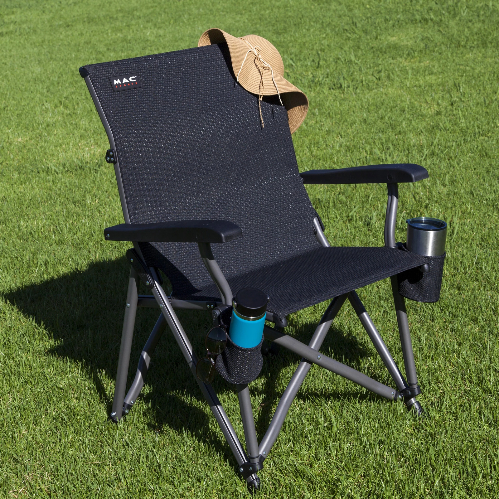 Mac Sports Heavy Duty Folding Portable Camp Chair, Aluminum, 375 lb Capacity NEW