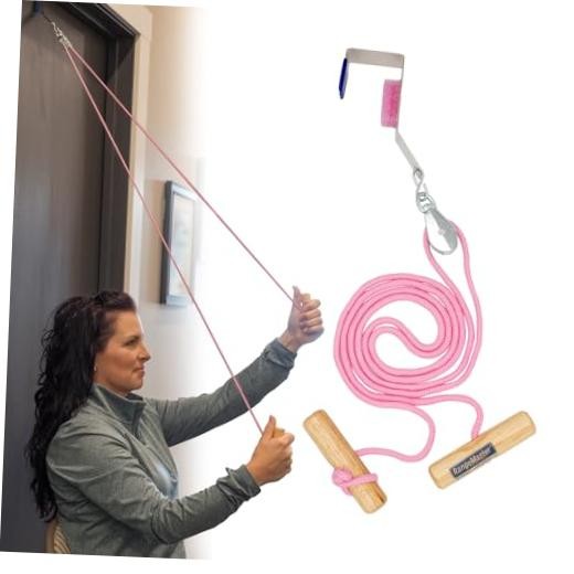 EconoRanger Shoulder Pulley for Over the Door Physical Therapy | Arm Pink