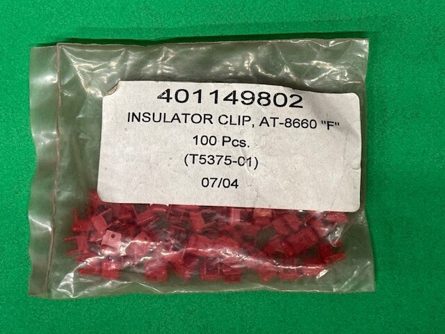 Insulator Clip AT-8660 "F" T5375-01 401149802 Red Bag of 100pcs